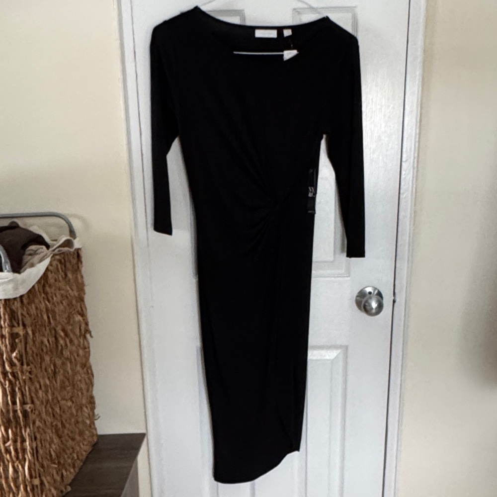 New York & Company Black Long Sleeve Dress